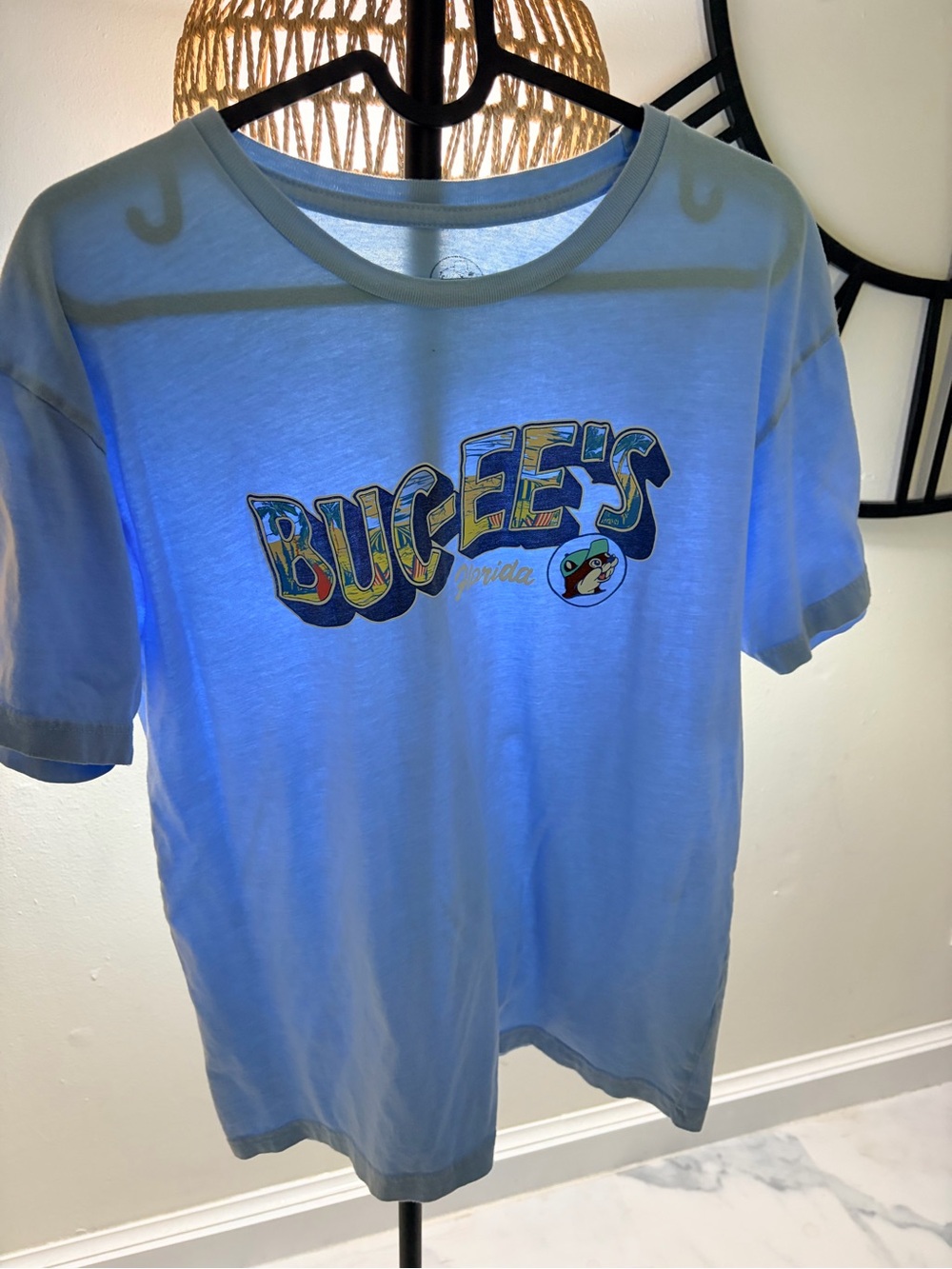 Buc-ee's Light Blue Logo Tee - Medium